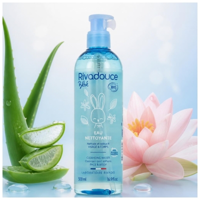 Rivadouce Bébé Eau Nettoyante Visage et Corps Bio 500 ml