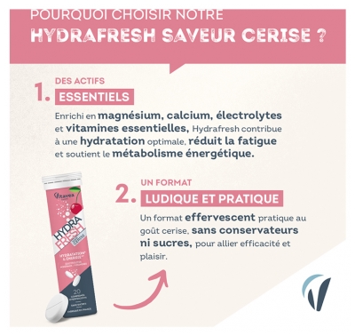 Vitavea Hydrafresh Hydratation & Énergie 20 Comprimés - Goût : Cerise