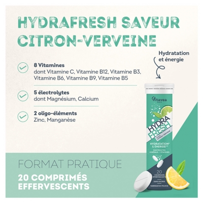 Vitavea Hydrafresh Hydratation & Énergie 20 Comprimés 