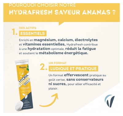 Vitavea Hydrafresh Hydratation & Énergie 20 Comprimés - Goût : Ananas
