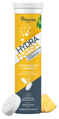 Vitavea Hydrafresh Hydratation & Énergie 20 Comprimés - Goût : Ananas