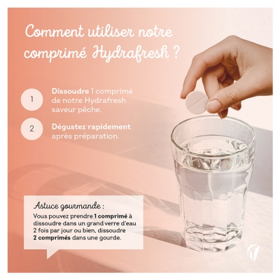Vitavea Hydrafresh Hydratation & Énergie 20 Comprimés - Goût : Pêche