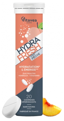 Vitavea Hydrafresh Hydratation & Énergie 20 Comprimés - Goût : Pêche