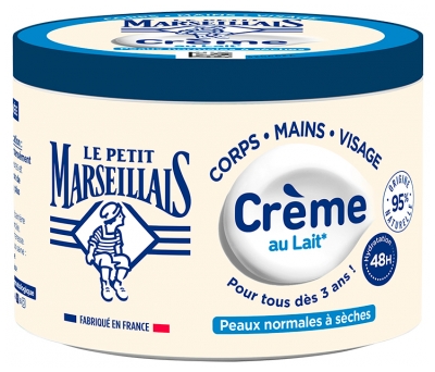 Le Petit Marseillais Crème au Lait Hydratation 48H Peaux Normales à Sèches Dès 3 ans 360 ml