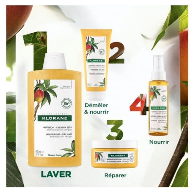 Klorane Shampoing Nutrition à la Mangue - Cheveux Secs 400 ml