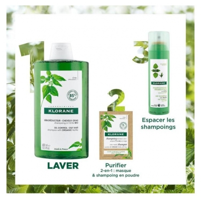 Klorane Shampoing Séboréducteur à l'Ortie - Cheveux Gras 400 ml