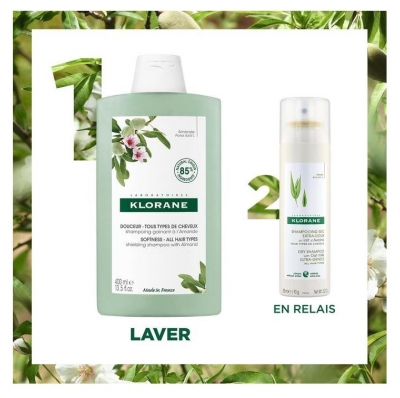 Klorane Shampoing Gainant à l'Amande Tous Types de Cheveux 400 ml