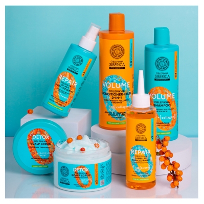 Natura Siberica Oblepikha Sérum 20-en-1 Repair Kératine à l'Argousier Cheveux Secs et Abimés