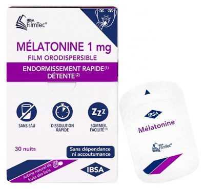 IBSA Mélatonine 1 mg Endormissement Plus Rapide 30 Films Orodispersibles 