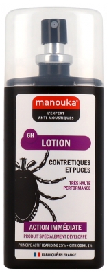 Manouka Spray Lotion 6H Contre Tiques et Puces Action Immédiate 75 ml