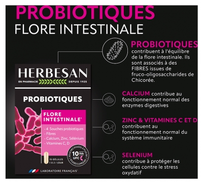 Herbesan Probiotiques Flore Intestinale 15 Unités