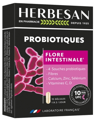 Herbesan Probiotiques Flore Intestinale 15 Unités