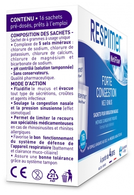 Laboratoire de la Mer Respimer Netiflow® - Recharges 16 Sachets Pour Irrigation Nasale