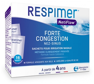Laboratoire de la Mer Respimer Netiflow® - Recharges 16 Sachets Pour Irrigation Nasale