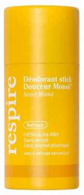 Respire Déodorant Stick Douceur Monoï Carton Bio 50 Grammes