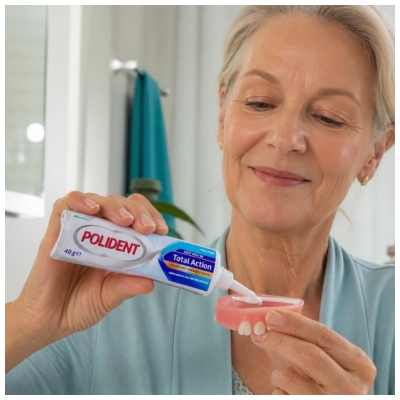 Polident Corega Total Action Crème Adhésive Prothèse Dentaire Goût Neutre 40 g