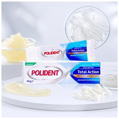 Polident Corega Total Action Crème Adhésive Prothèse Dentaire Goût Neutre 40 g