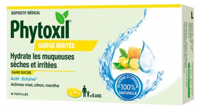 Sanofi Phytoxil Pastilles Gorge Irritée Miel Citron Menthe - Hydrate Les Muqueuses Sèches et Irritées - 16 Pastilles