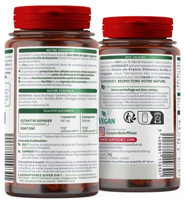 Superdiet Zinc 60 Unités