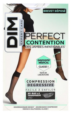 DIM Expert Care Perfect Mi-Bas de Contention Gazelle Transparent 25D 1 Paire