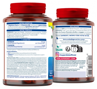 Superdiet Magnésium Marin + Vitamine B6 90 Unités