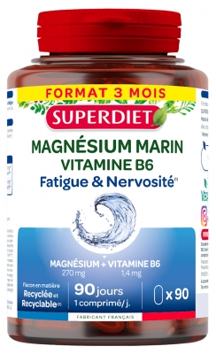 Superdiet Magnésium Marin + Vitamine B6 90 Unités