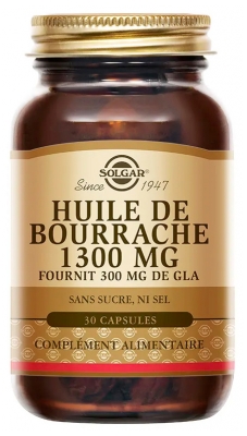 Solgar Huile de Bourrache 1300 mg 30 Unités