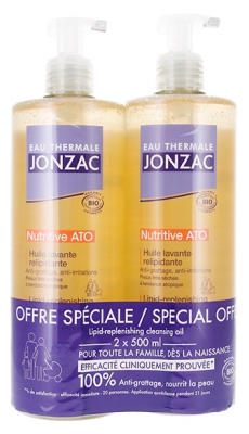 Eau Thermale Jonzac Nutritive ATO Huile Lavante Relipidante Biologique Lot 2 x 500 ML