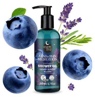 Organic Shop Huile de Douche Apaisante Lavande Myrtille & Mélatonine 260 ml