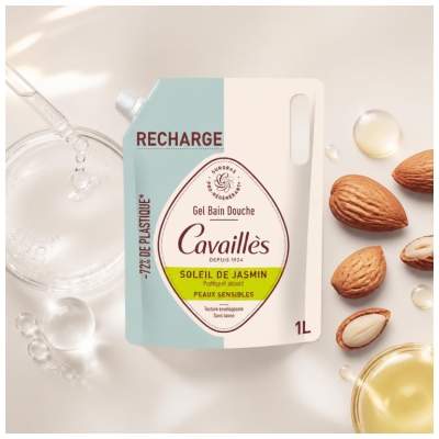 Cavaillès Gel Bain Douche Soleil de Jasmin Éco Recharge 1 Litre