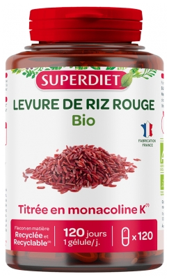 Superdiet Levure de Riz Rouge Bio 120 Unités