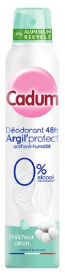 Cadum Argil'Protect Déodorant 48 Heures Fraîcheur Coton Spray 200 ML