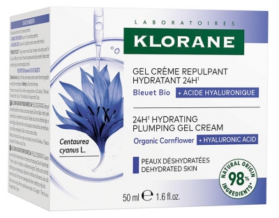 Klorane Bleuet Gel Crème Repulpant Hydratant 24H 50 ml