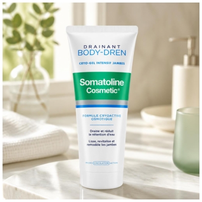 Somatoline Cosmetic Drainant Body-Dren Cryo-Gel Intensif Jambes Réduit la Rétention d'eau 200 ml 