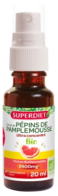 Superdiet Extrait de Pépins de Pamplemousse Ultra Concentré 2400 MG Spray Bio 20 mML