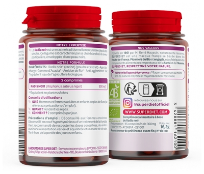Superdiet Radis Noir Bio 45 Unités