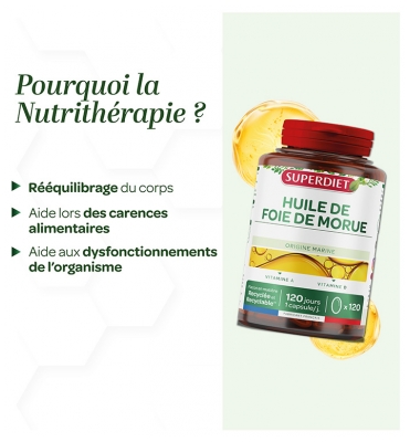 Superdiet Huile de Foie de Morue 120 Unités