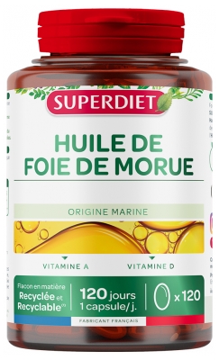 Superdiet Huile de Foie de Morue 120 Unités