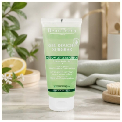 BeauTerra Gel Douche Surgras 2en1 Parfum Verveine-Citron 100 ml