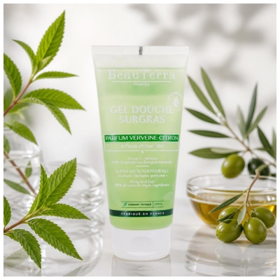 BeauTerra Gel Douche Surgras 2en1 Parfum Verveine-Citron 100 ml