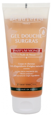 BeauTerra Gel Douche Surgras 2en1 Parfum Monoï 100 ml