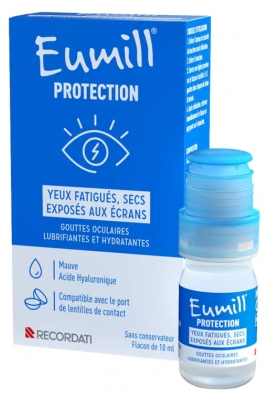 Eumill Protection Gouttes Lubrifiantes Yeux Fatigués & Secs 10 ml 