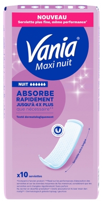 Vania Maxi Nuit 10 Serviettes Extra Longues