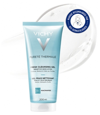 Vichy Pureté Thermale Gel Frais Nettoyant Peau et Yeux Sensibles 200 ml