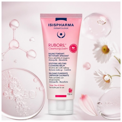 Isispharma Ruboril Baume Fondant Nettoyant Apaisant Peaux Sensibles à Rougeurs 100 ml