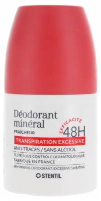 Stentil Déodorant Minéral Fraîcheur Transpiration Excessive 48H Roll-On 50 ml