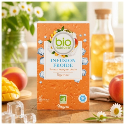 Vitavea Infusion Froide Digestion Mangue-Pêche Bio 20 Sachets 