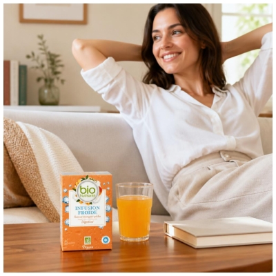 Vitavea Infusion Froide Digestion Mangue-Pêche Bio 20 Sachets 