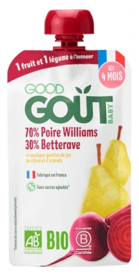 Good Goût Betterave Poire Williams dès 4 Mois Bio 120 g