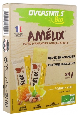 Overstims Barre Amelix Bio Citron - Miel (4 Barres)